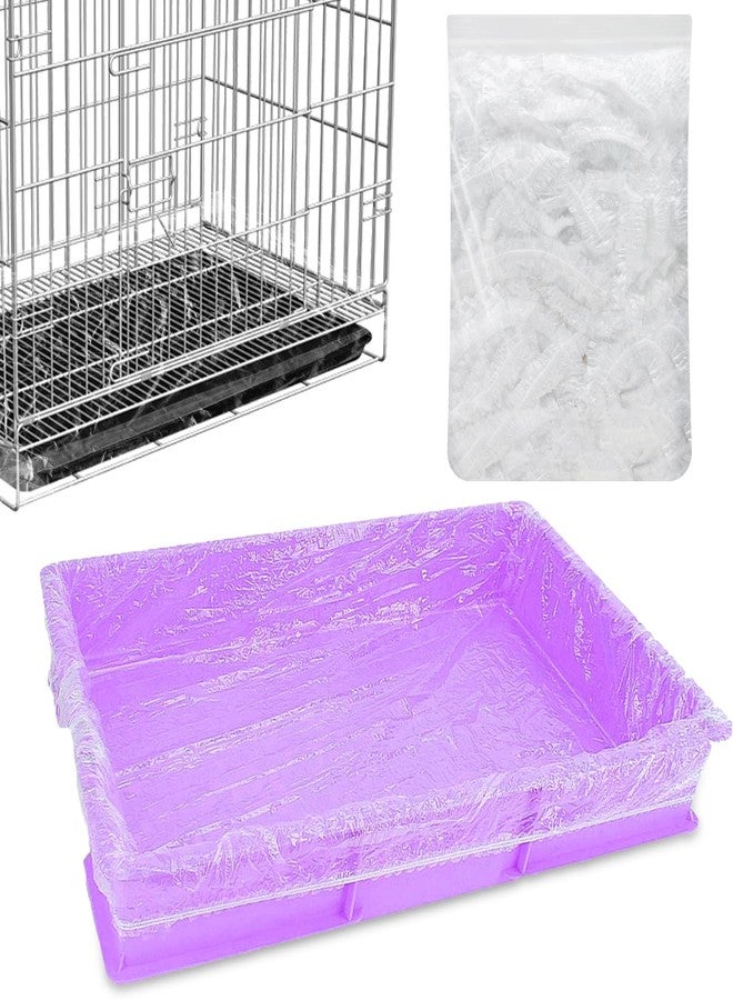 Bcautay 50 Pcs Disposable Cage Liners Clear Plastic Rabbit Cage Liner Bag Elastic Small Animal Toilet Film for Bunny Hamster Totoro Hedgehog Guinea Pig and Small Animals - Image 1